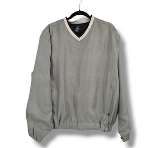 Pro Tour CoolPlay Mens Medium Golf Windshirt Houndstooth V-Neck Pullover Black